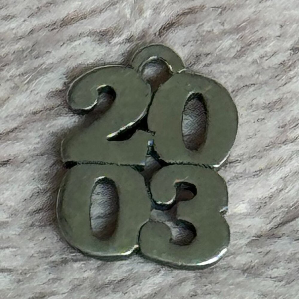 Retired James Avery Sterling Silver “2003” Charm